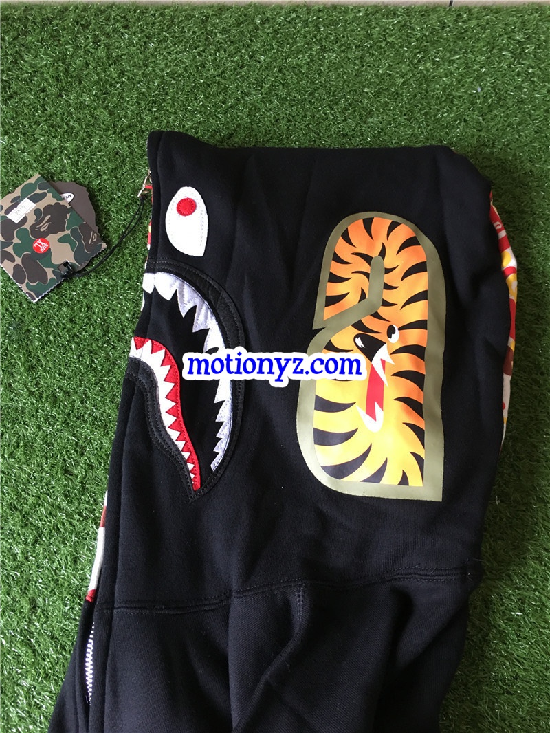 A Bathing Ape Bape Shark Hoodies Black Camo